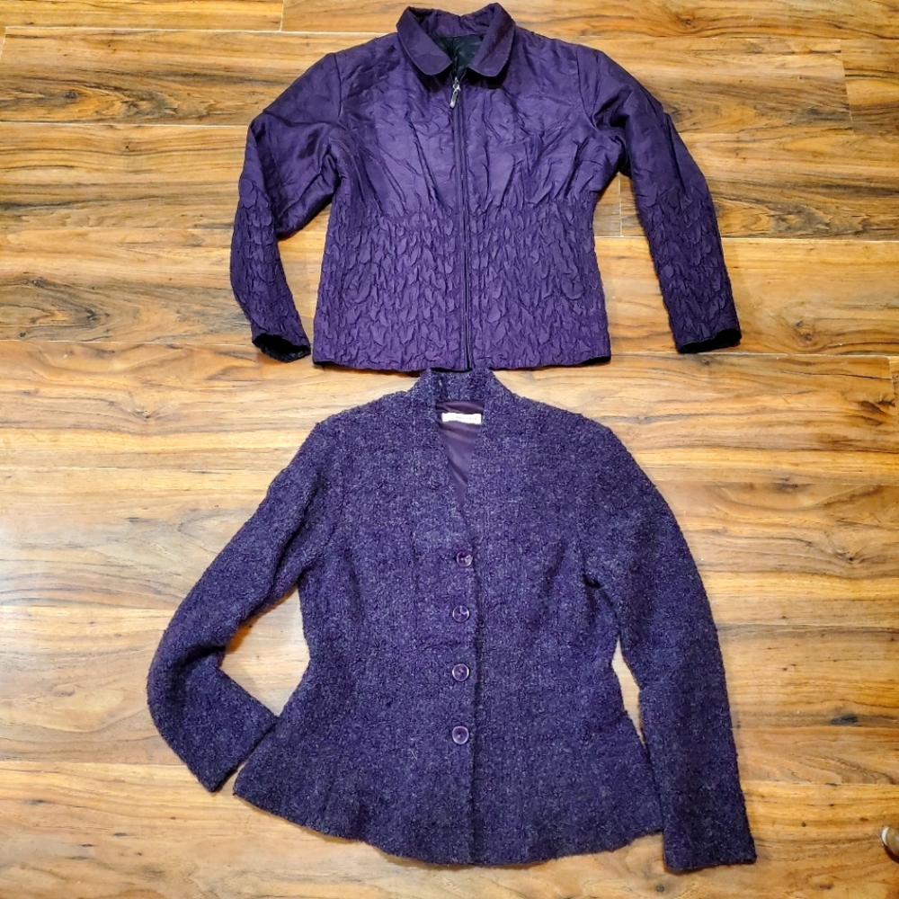 Violet purple black Ubu travelwear reversible jacket coldwater creek